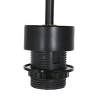Support de lampe en plastique noir avec filetage pour suspension en bambou et métal noir