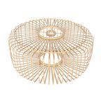 Abat-jour rond en bambou ajouré naturel de 50 cm pour suspension contemporaine