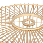 Suspension en bambou ajouré rond naturel avec lampshade tissé en bambou ø50 cm