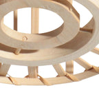 Structure circulaire en bois naturel suspendue avec support E27, diamètre 20 cm