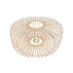 Abat-jour en bois clair en lamelles de bambou naturel pour suspension Ø40 cm
