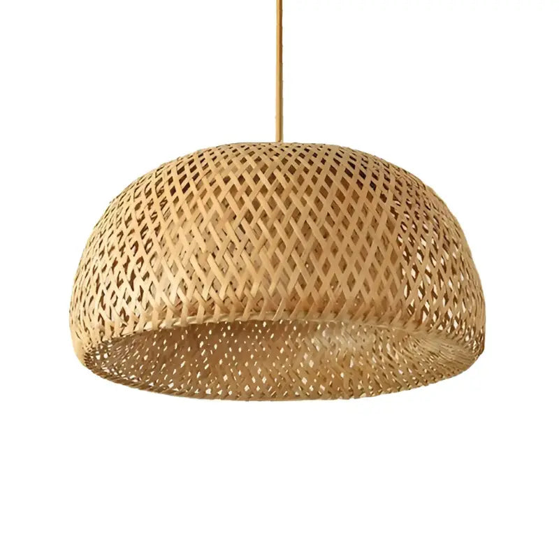 Suspension bambou salon fond blanc