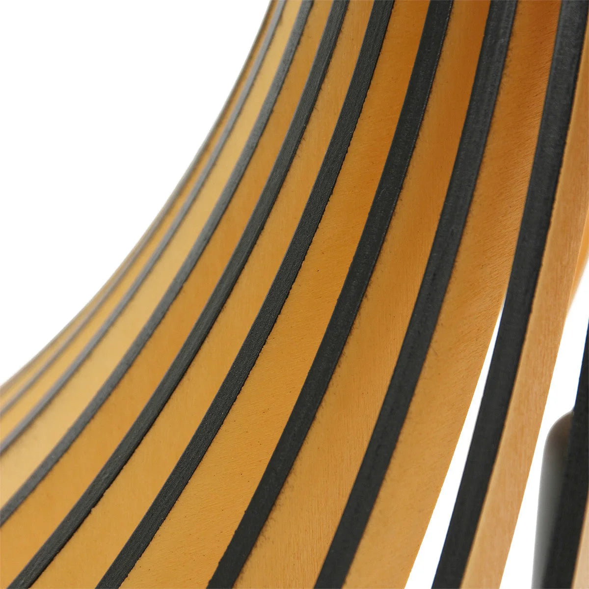 Abat-jour incurvé rayé en bois naturel pour suspension de 50 cm