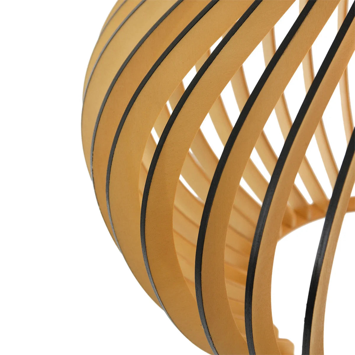 Abat-jour en bois ajouré en forme de goutte naturelle pour suspension Ø50 cm
