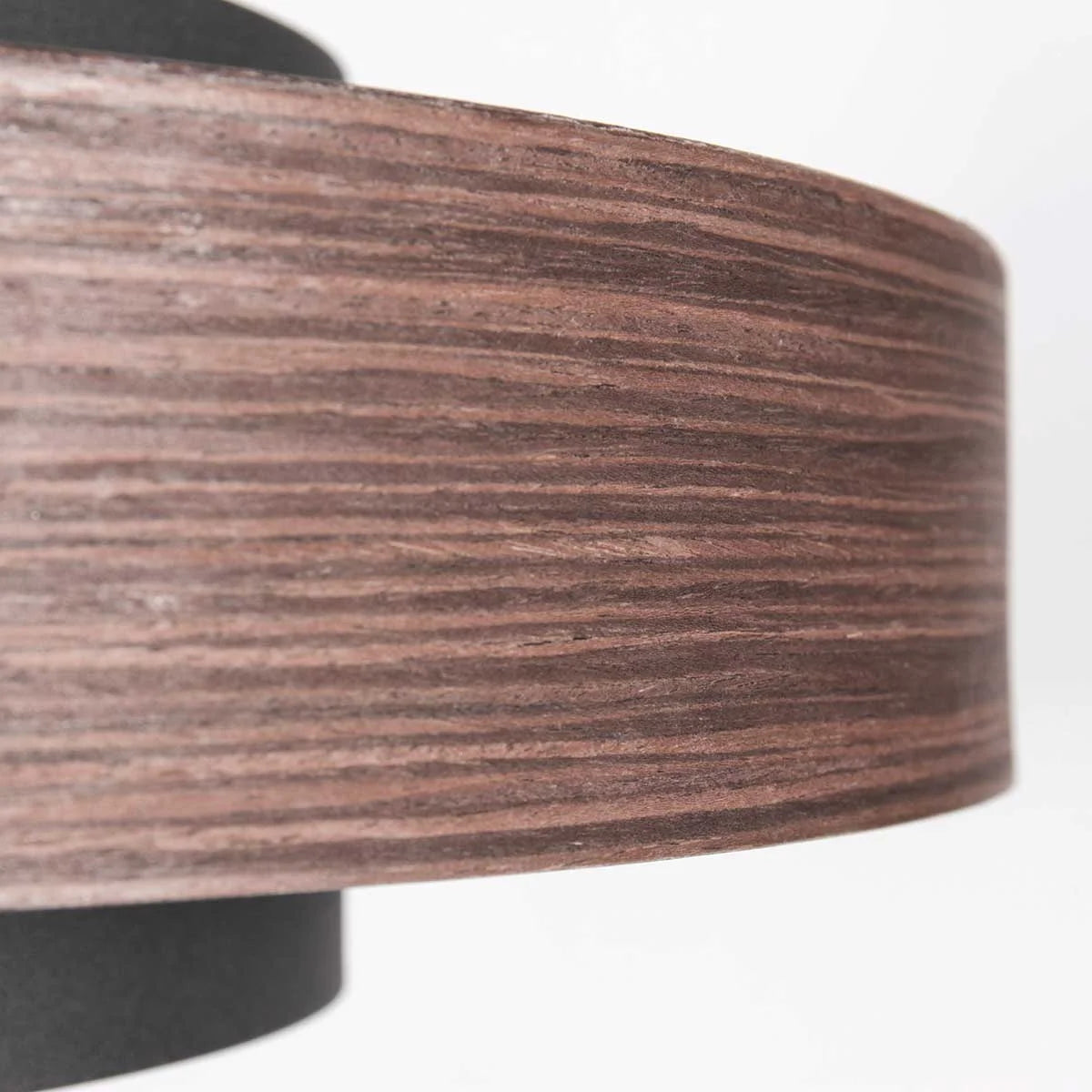 Abat-jour cylindrique en bois grain chêne avec intérieur doré pour Suspension en bois chêne et intérieur doré double abat-jour – Ø50 cm