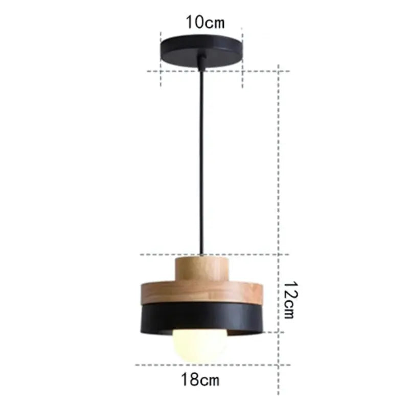  Suspension bois design rond noir