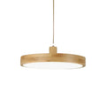 Suspension bois ronde fond blanc