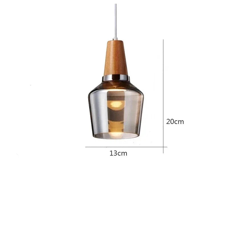 Suspension bois verre modèle 1