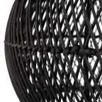 Suspension boule en rotin tressé noir ajouré – Ø30 cm