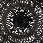 Suspension boule en rotin tressé noir ajouré – Ø30 cm
