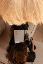 Suspension cloche frangée en fibres naturelles coloris paille Ø60 cm