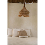 Suspension conique en abaca tressé – Naturel – H70 cm