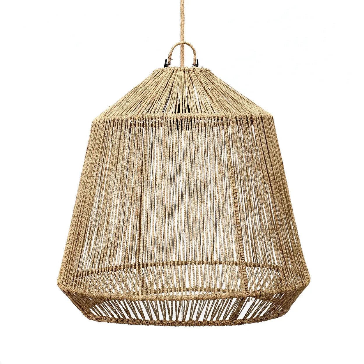Applique suspendue en corde tressée naturelle pour salon ou chambre, diamètre 50 cm