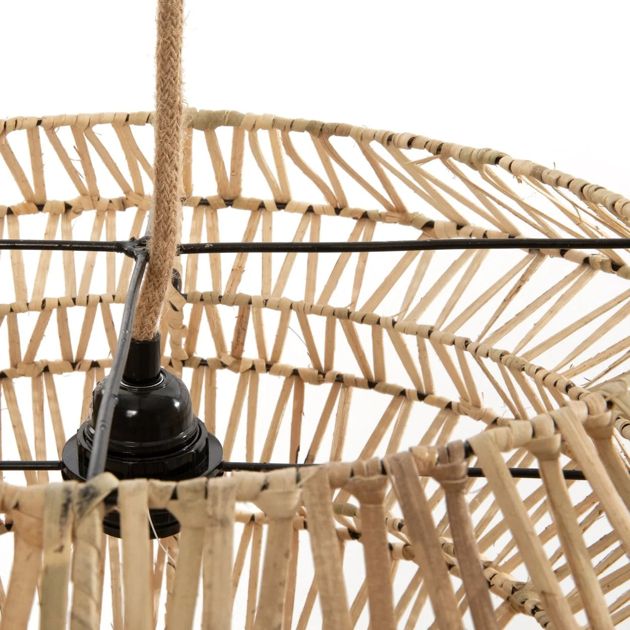 Suspension conique en rotin naturel 49x49x42 cm
