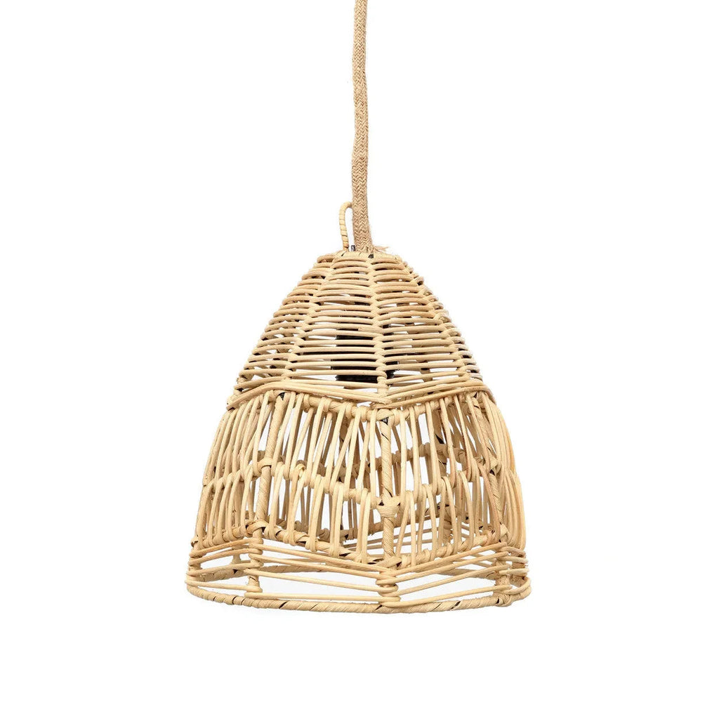 Suspension conique en rotin naturel ajouré – Ø24 cm