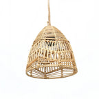 Suspension conique en rotin naturel ajouré – Ø24 cm