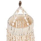Suspension en coquillages beige en macramé cascade H85 cm