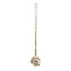 Tassel en corde beige tressée orné de coquillages coquille Saint-Jacques naturels, 60 cm