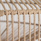 Suspension en corde macramé beige sable ajourée Ø60 cm