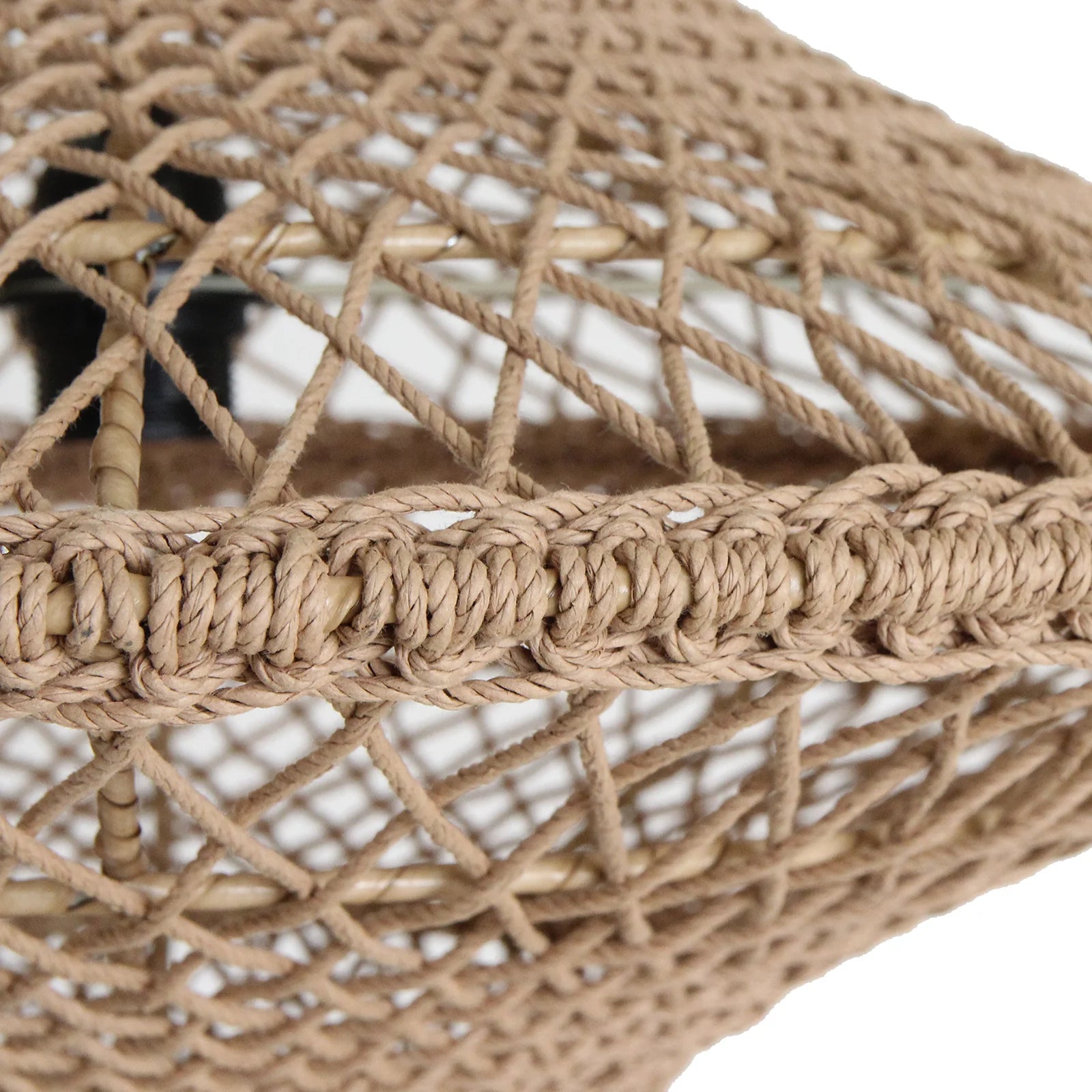 Hamac en corde naturelle ajourée forme soucoupe Ø60 cm beige tissé