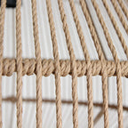 Suspension en corde naturelle beige tressée forme diamant ajourée Ø44 cm