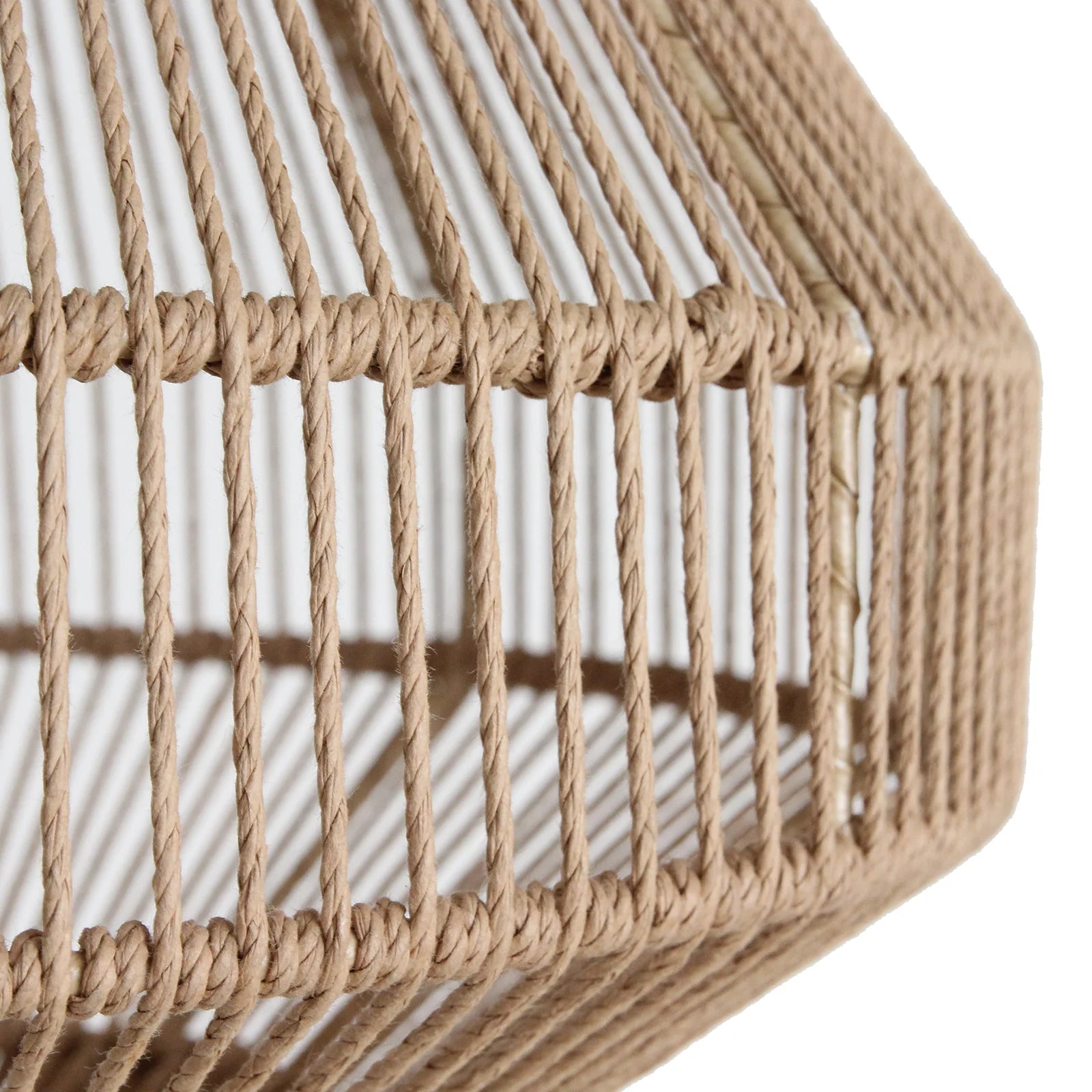 Suspension en corde naturelle forme diamant ajourée Ø44 cm