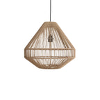 Suspension en rattan ajouré forme diamant Ø44 cm tons beige naturels