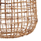 Panier en fibre naturelle tissée pour Suspension cylindrique en feuille de bananier naturelle