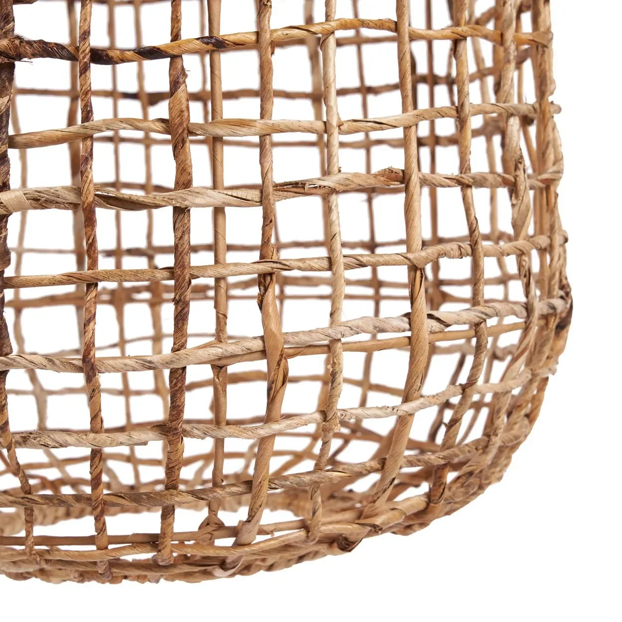 Panier en fibre naturelle tissée pour Suspension cylindrique en feuille de bananier naturelle