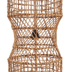 Suspension cylindrique en feuille de bananier tressée naturel – H130 cm