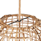 Suspension cylindrique en feuille de bananier tressée naturelle – H100 cm