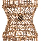 Suspension cylindrique en feuille de bananier tressée naturelle – H75 cm