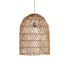 Pendentif en forme de dôme tressé en feuille de bananier naturel diamètre 45 cm