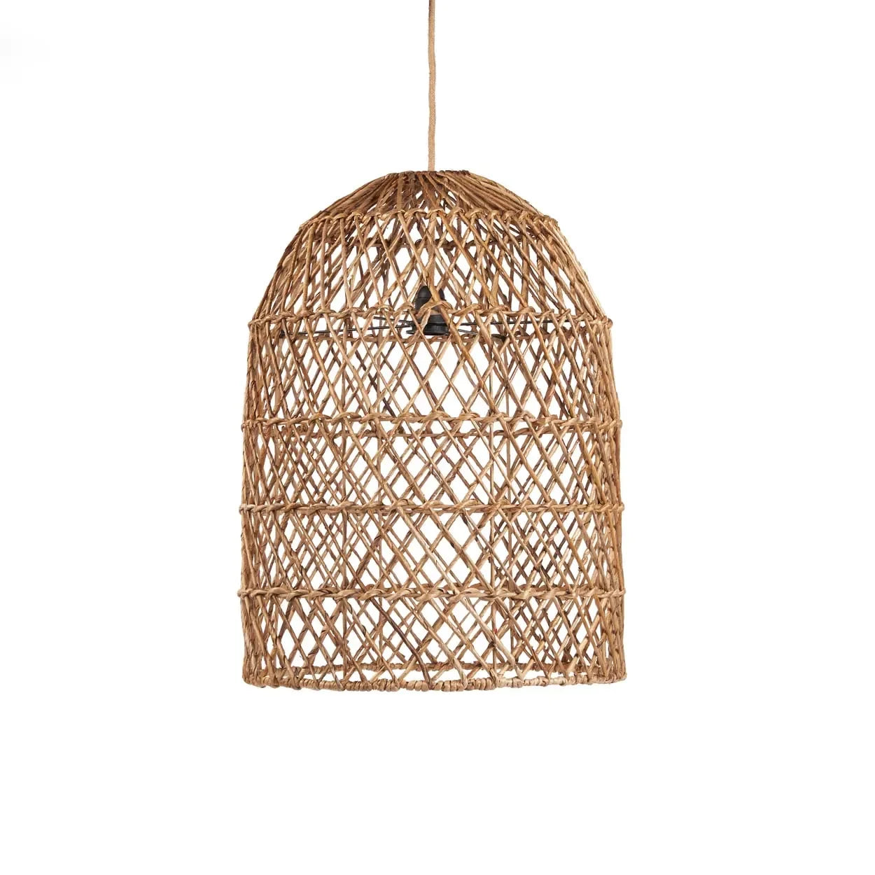 Pendentif en forme de dôme tressé en feuille de bananier naturel diamètre 45 cm