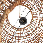 Suspension cylindrique en feuille de bananier tressée naturelle – Ø50 cm
