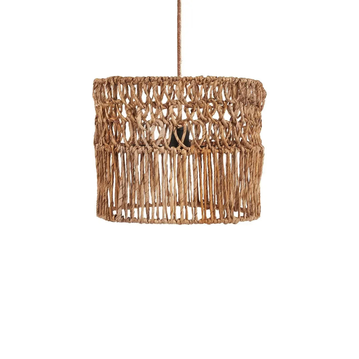 Suspension cylindrique en feuilles de bananier tressé naturel – Ø30 cm
