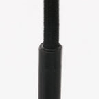 Cordon noir entrant dans un capuchon cylindrique noir pour suspension en fibres naturelles beige