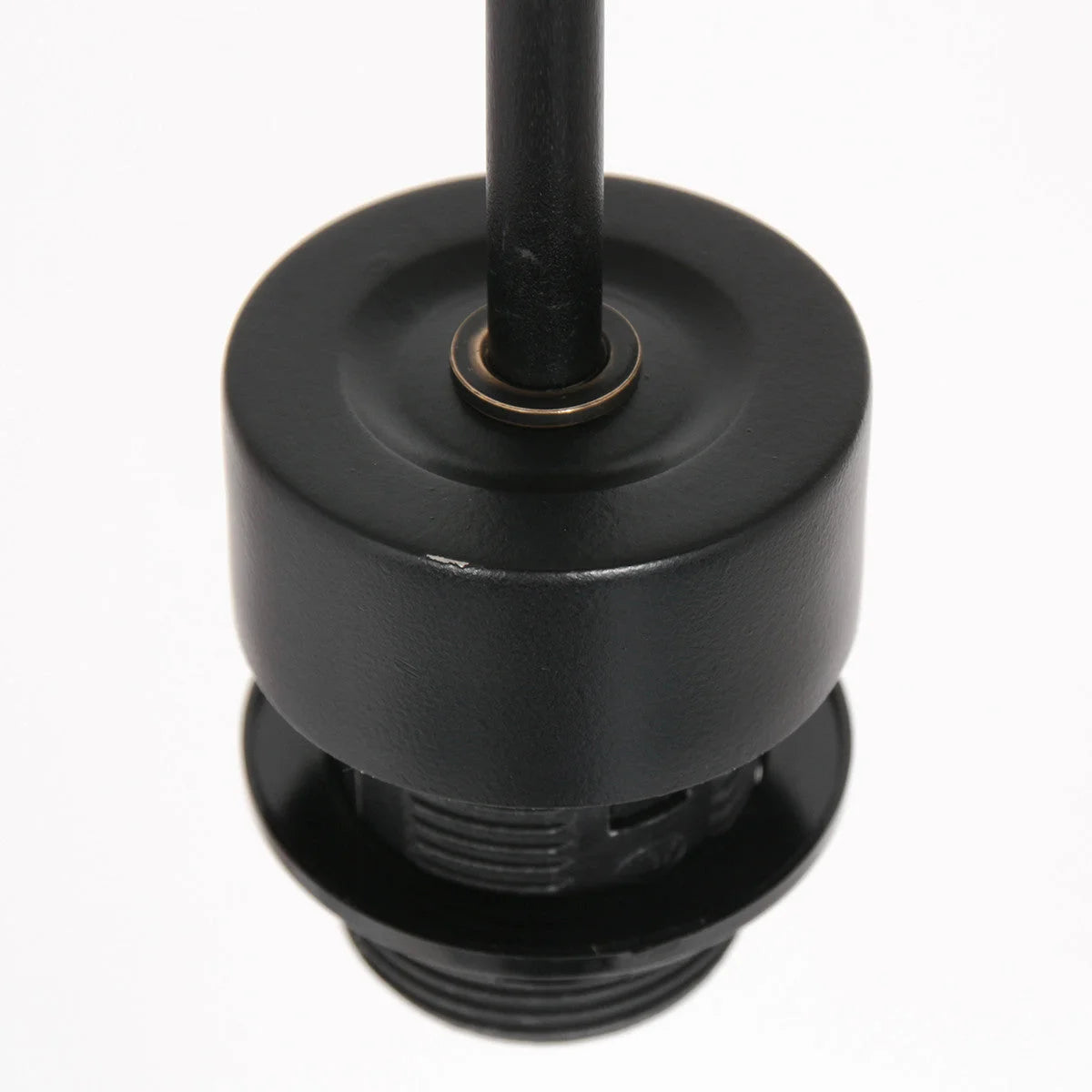 Support de lampe en métal noir et plastique avec tige centrale pour suspension cylindrique