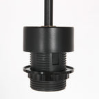 Support de lampe E27 noir avec base filetée pour suspension cylindrique en fibres naturelles beige et câble noir Ø50 cm