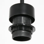 Support de douille d’ampoule en plastique noir et métal pour suspension cylindrique