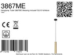 Suspension cylindrique en métal doré avec lumière réglable – Ø10,5 cm