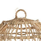 Suspension cylindrique en rotin frangé naturel – 40x40 cm