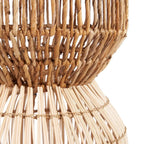 Suspension cylindrique en rotin naturel double niveau – H70 cm