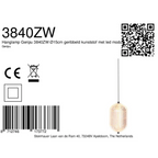 Étiquette de produit pour suspension cylindrique en verre ajouré couleur naturelle Ø15 cm