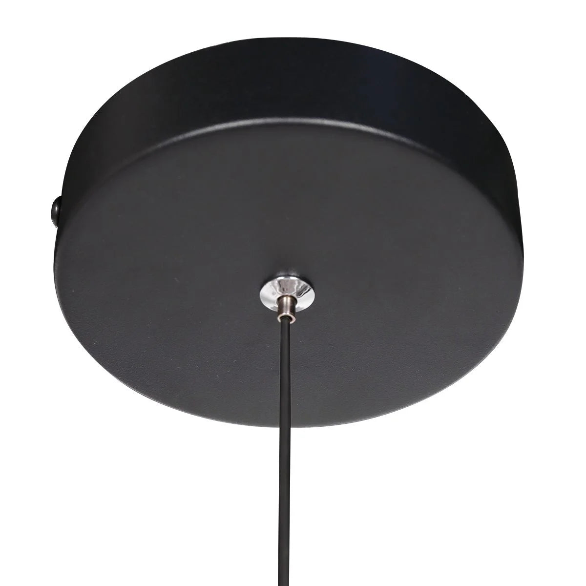 Applique plafond noire en verre ajouré pour Suspension cylindrique en verre naturel Ø15 cm