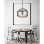 Suspension en métal argenté martelé en forme de globe pour la Hängelampe Fabricia 200 Nickel