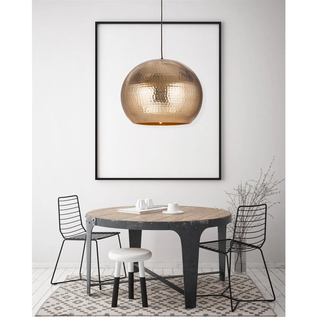 Suspension en cuivre martelé pour Hängelampe Fabricia 200 Gold