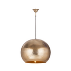 Suspension en bronze martelé ronde avec câble noir pour Hängelampe Fabricia 200 Gold