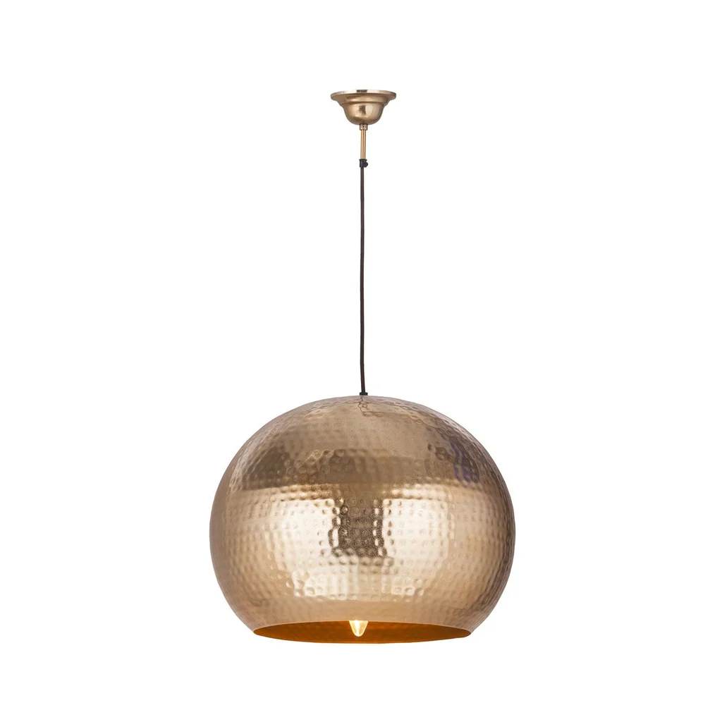 Suspension en bronze martelé ronde avec câble noir pour Hängelampe Fabricia 200 Gold