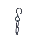 Chaîne en S de métal noir mat pour suspension dôme en perles de bois noir – Ø48 cm